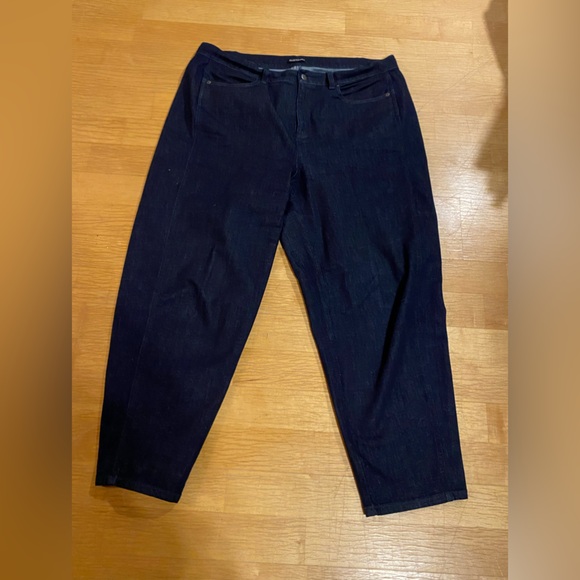 Eileen Fisher Cotton Stretch Denim Slim Jean Deep Indigo - Picture 3 of 6